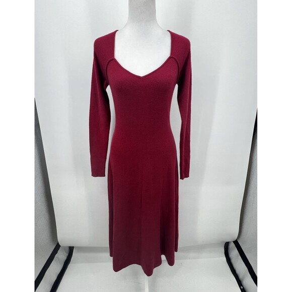 Rachel Parcell Dresses & Skirts - Rachel Parcell Red Romba Midi Sweater Dress Sz S Red A-line Classic Valentine
